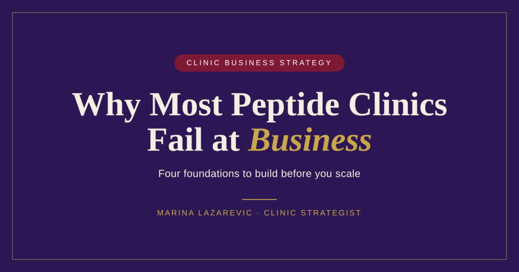 peptide clinic business Dubai Australia strategy