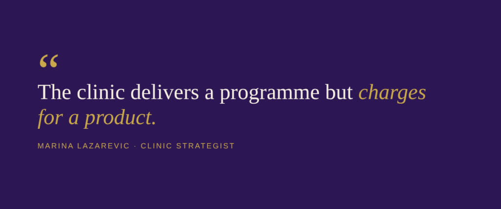 peptide clinic business quote programme versus product